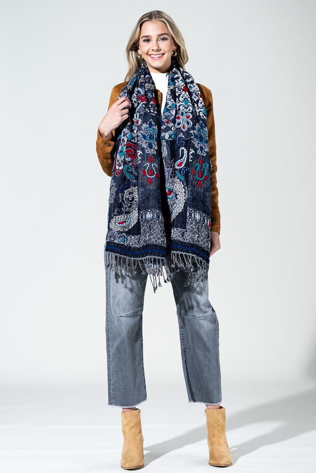 Breckenridge Wool Embroidered Scarf