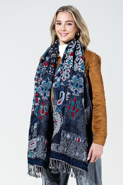 Breckenridge Wool Embroidered Scarf
