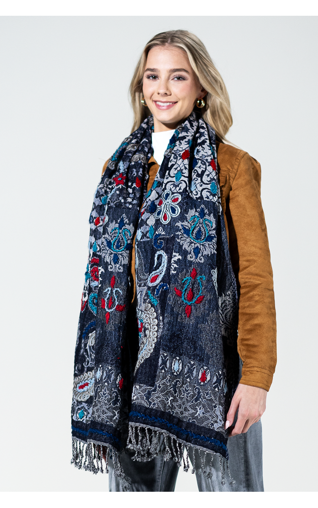 Breckenridge Wool Embroidered Scarf