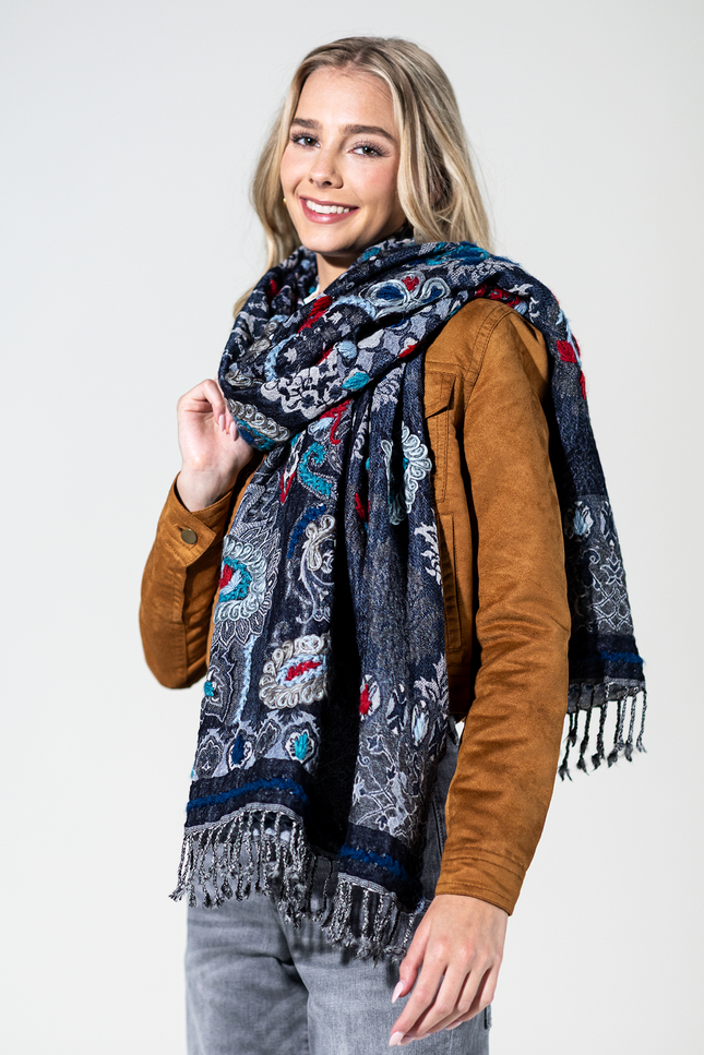 Breckenridge Wool Embroidered Scarf