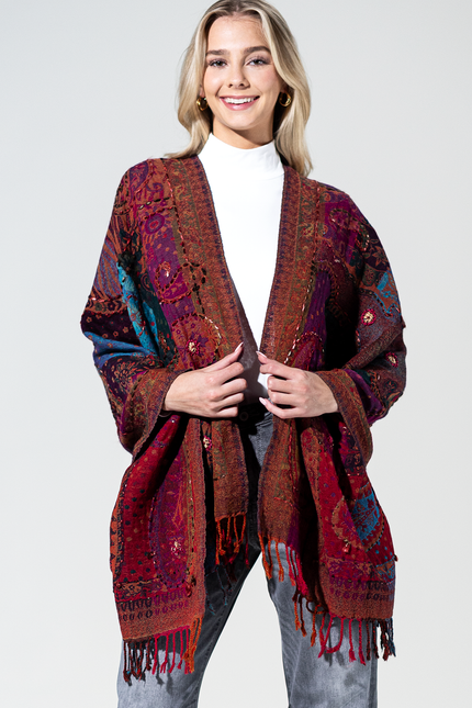 Bozeman Wool Embroidered Scarf