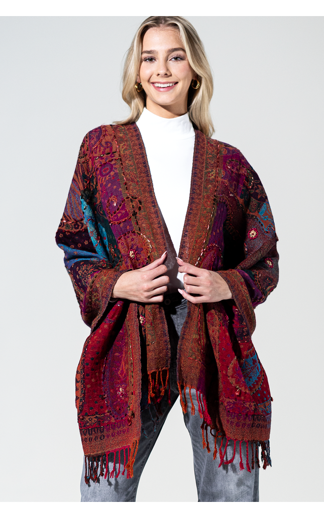 Bozeman Wool Embroidered Scarf