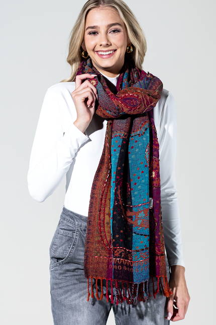 Bozeman Wool Embroidered Scarf