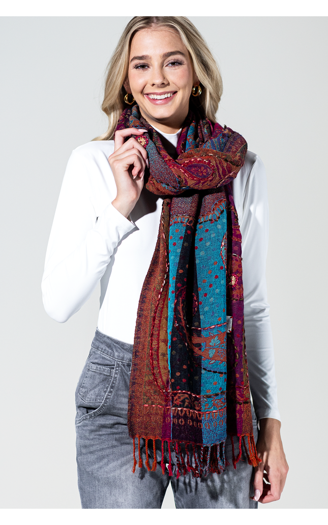 Bozeman Wool Embroidered Scarf