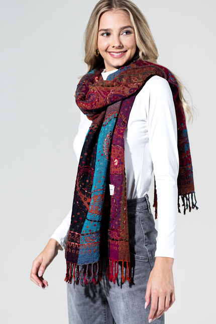 Bozeman Wool Embroidered Scarf