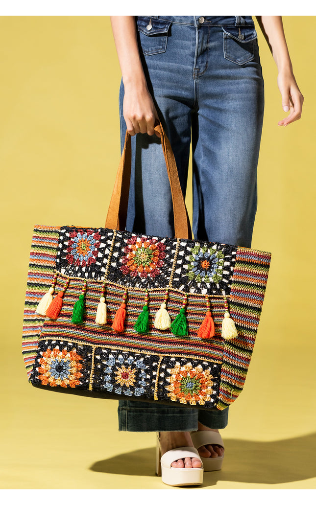 Beaded Blossom Shoulder Bag