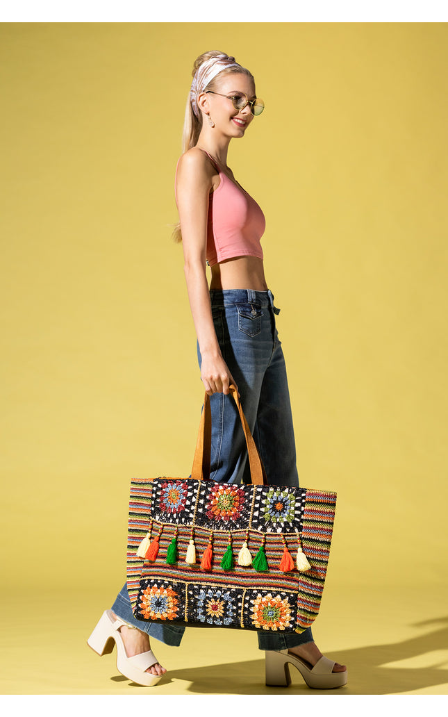 Beaded Blossom Shoulder Bag