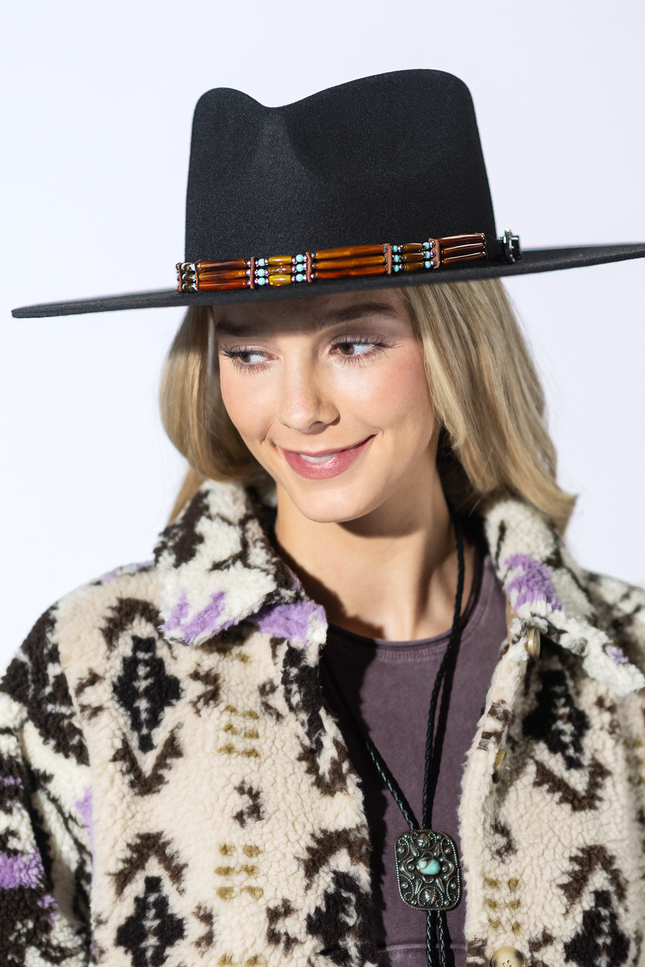 Mickey Wide Wool Rancher - Black