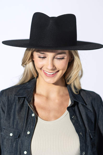 Mickey Wide Wool Rancher - Black