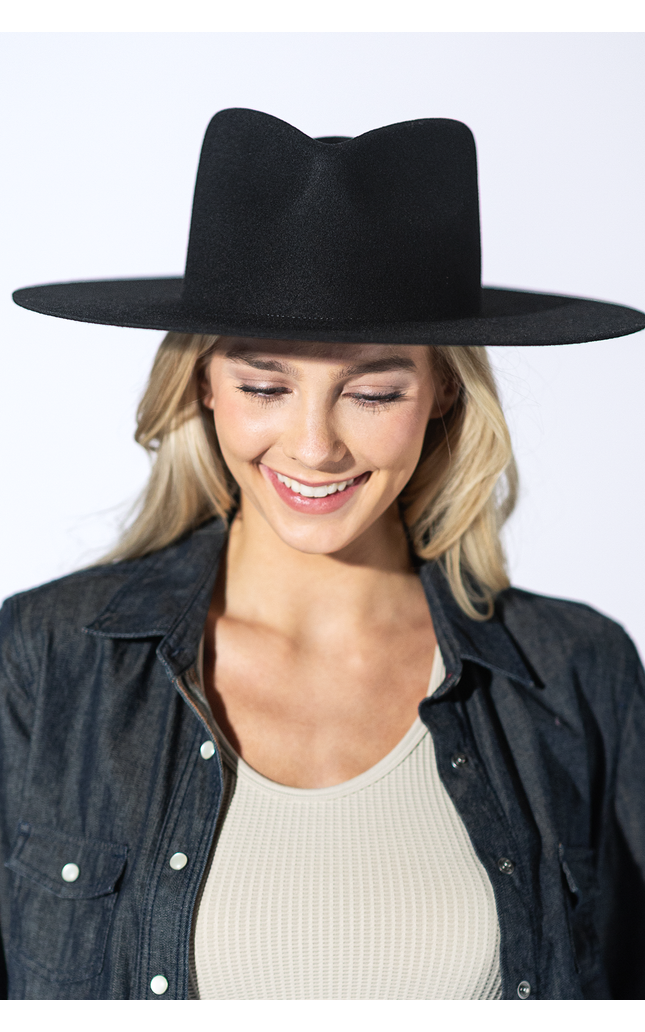 Mickey Wide Wool Rancher - Black