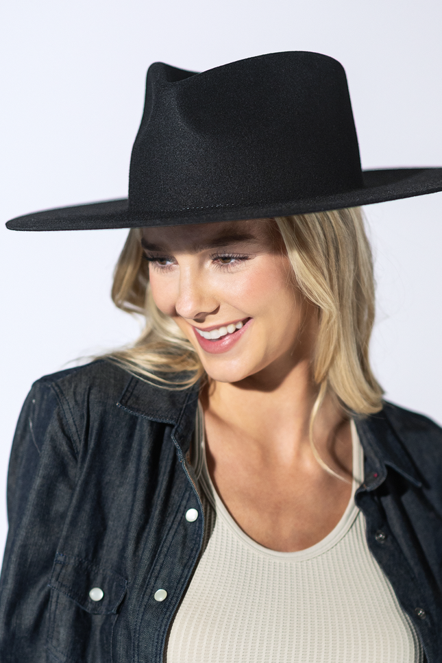 Mickey Wide Wool Rancher - Black