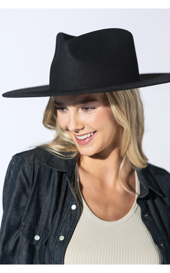 Mickey Wide Wool Rancher - Black