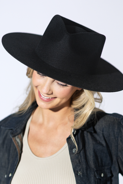 Mickey Wide Wool Rancher - Black