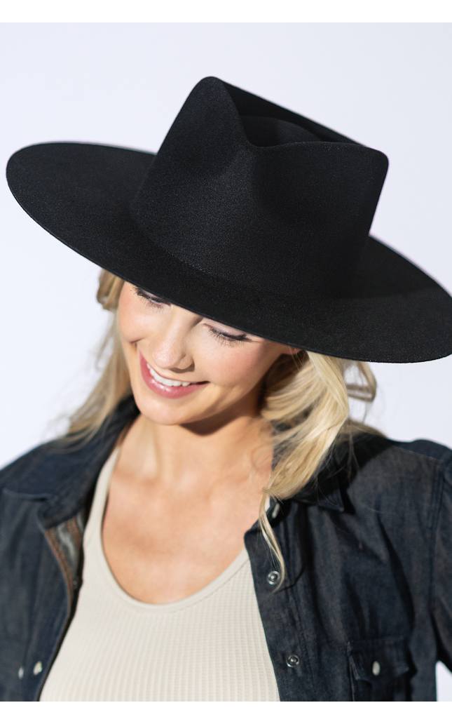 Mickey Wide Wool Rancher - Black