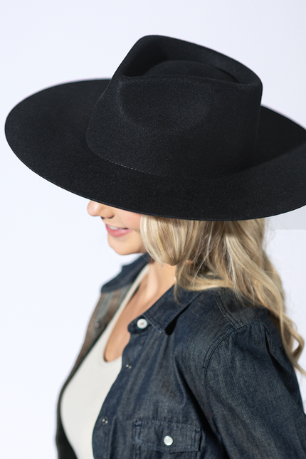Mickey Wide Wool Rancher - Black