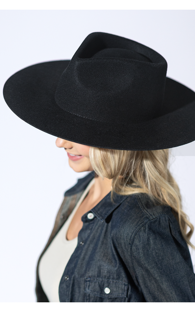 Mickey Wide Wool Rancher - Black