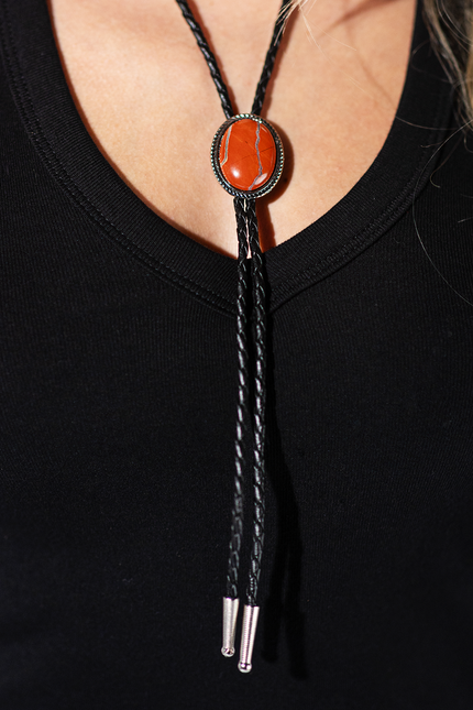 Coral Sawtooth Bolo Tie