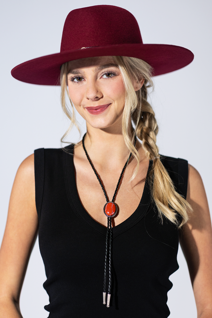 Coral Sawtooth Bolo Tie