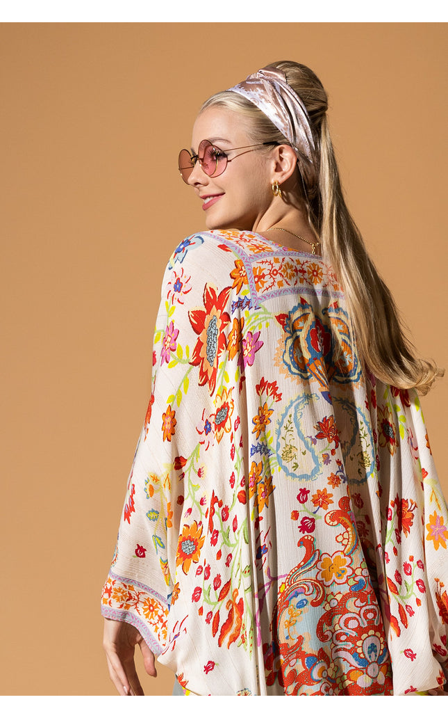 Floral Lurex Duster Kimono