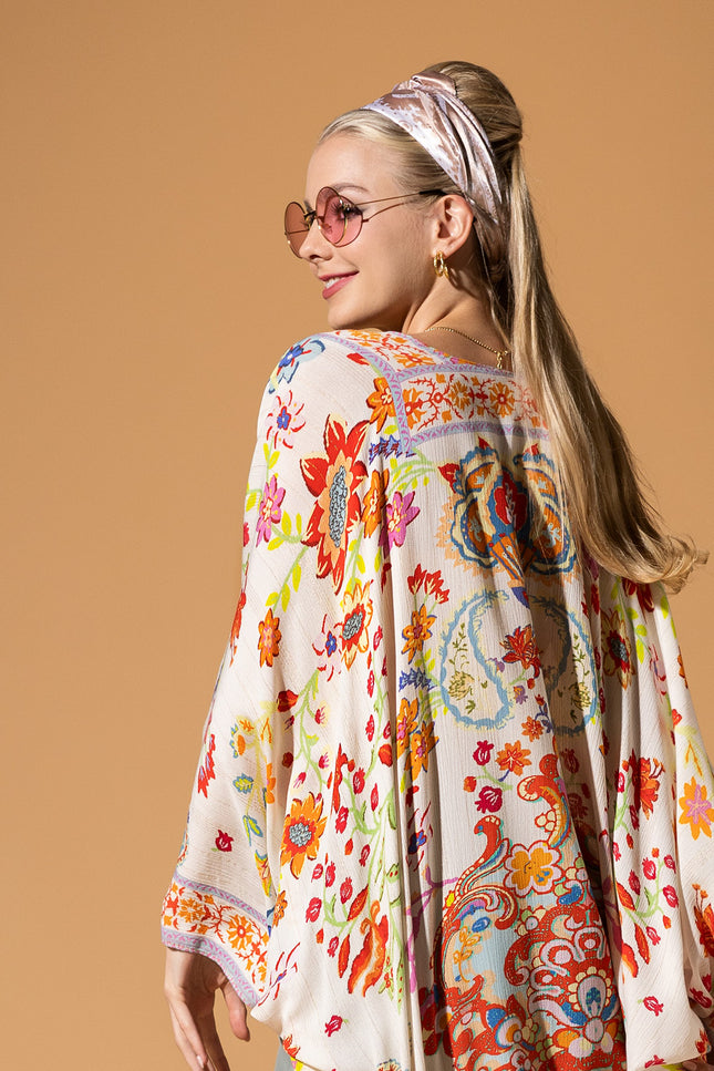 Floral Lurex Duster Kimono