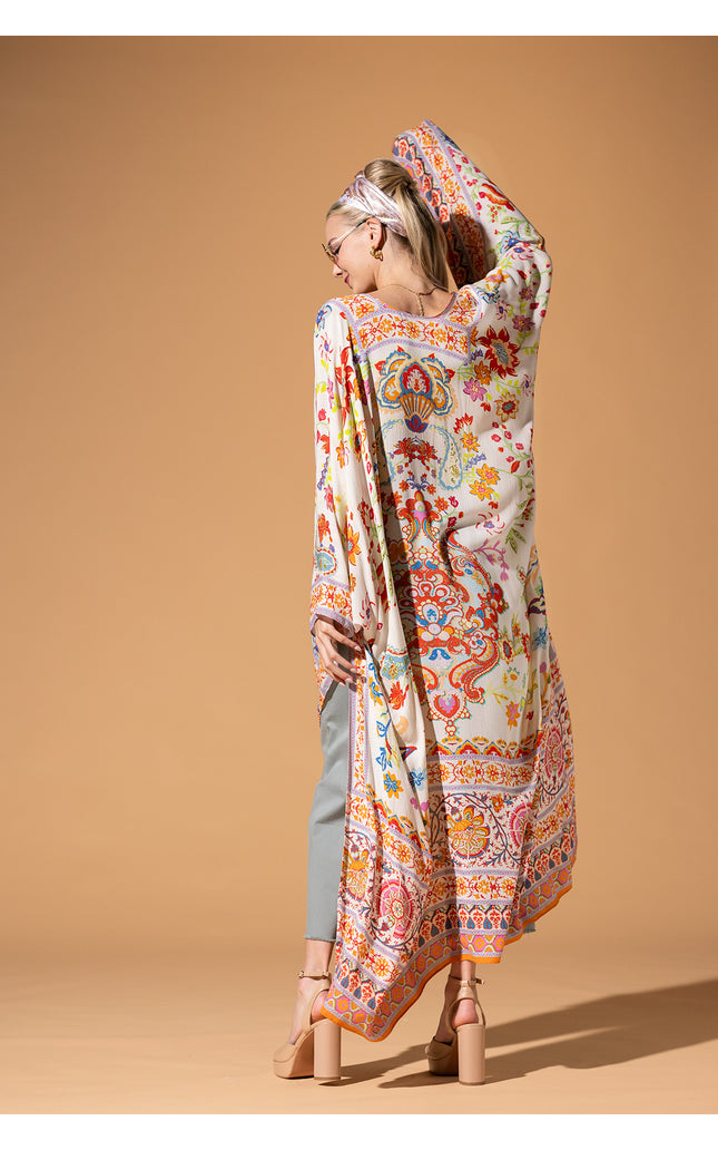 Floral Lurex Duster Kimono