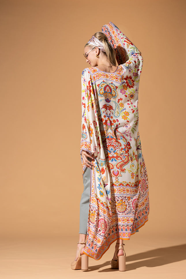 Floral Lurex Duster Kimono