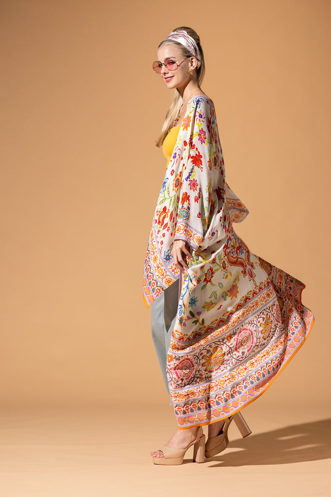 Floral Lurex Duster Kimono