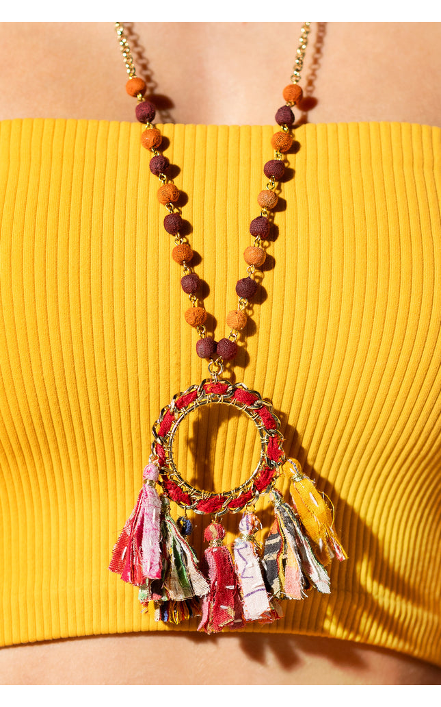 Sunburst Tassel Necklace