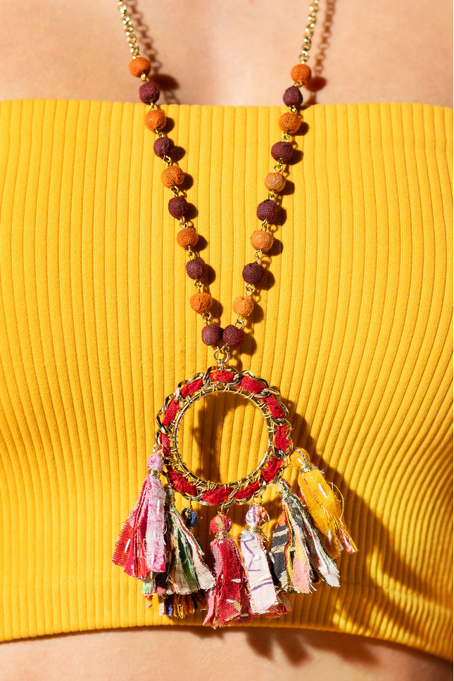 Sunburst Tassel Necklace