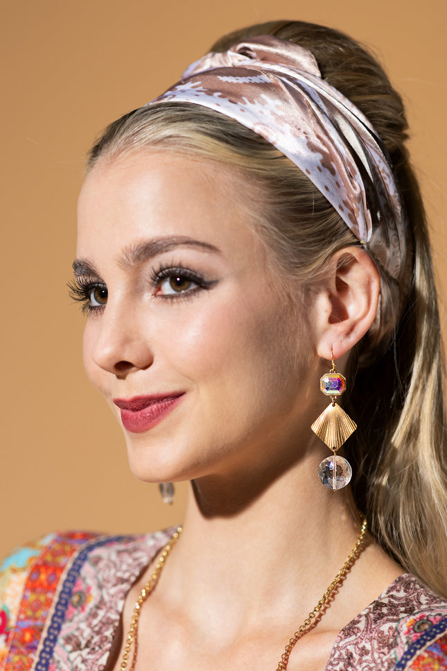 Iridescent Gold Geometric Earrings