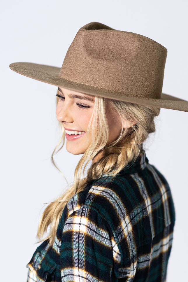 Mickey Wide Wool Rancher - Almond