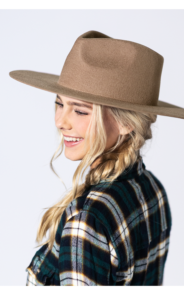 Mickey Wide Wool Rancher - Almond