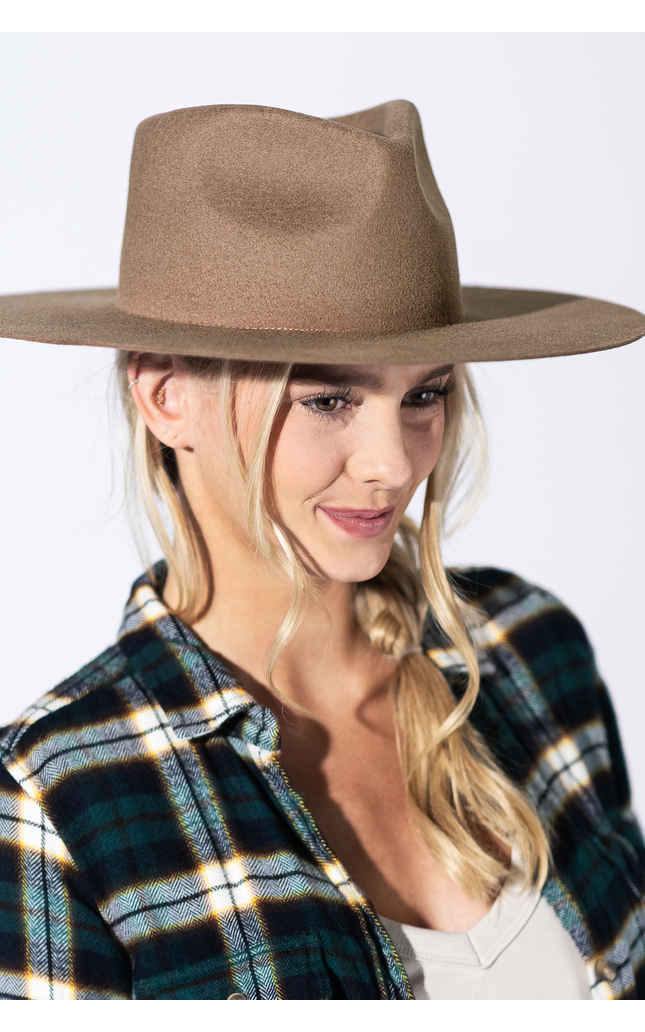 Mickey Wide Wool Rancher - Almond