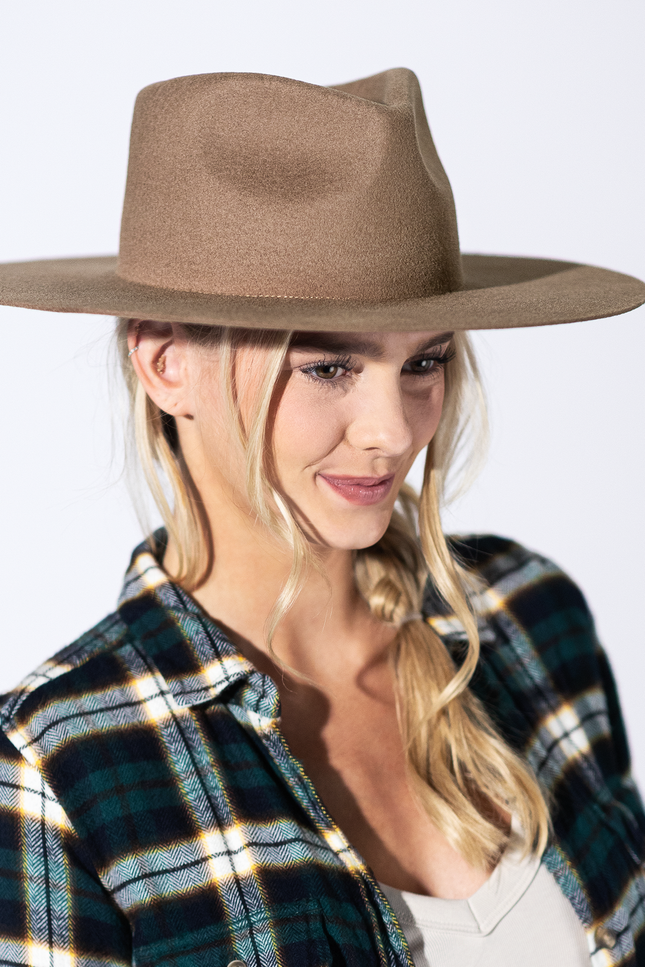 Mickey Wide Wool Rancher - Almond