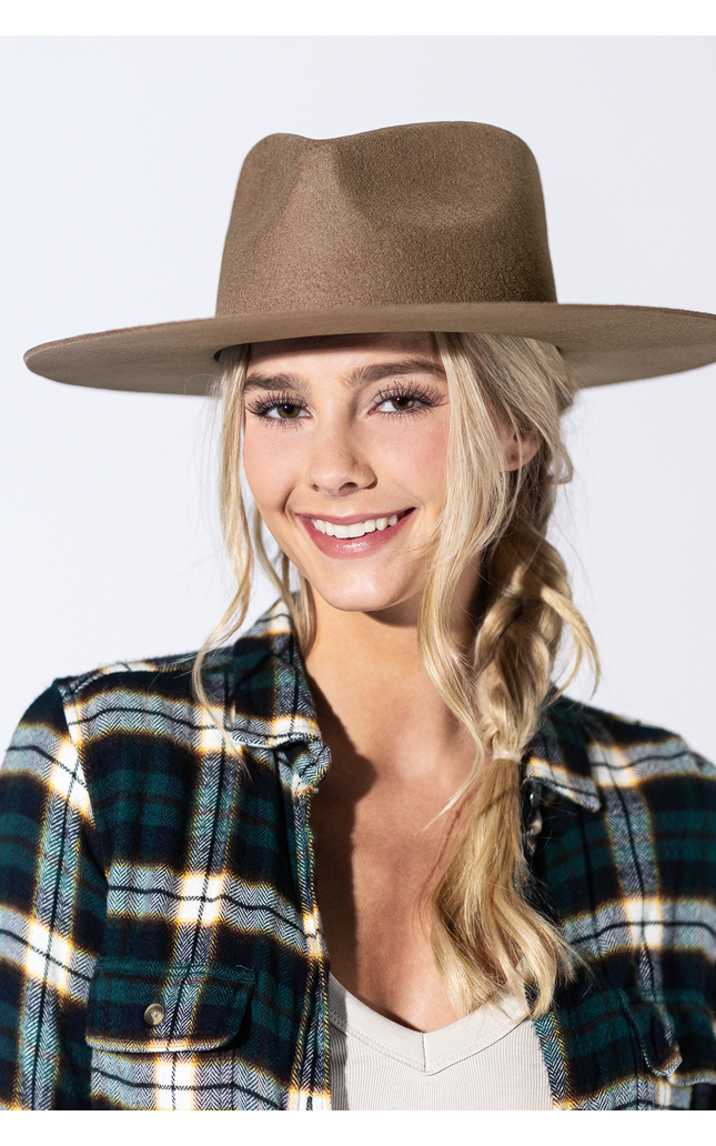 Mickey Wide Wool Rancher - Almond