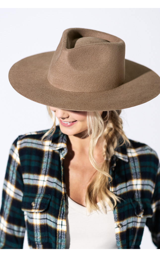 Mickey Wide Wool Rancher - Almond