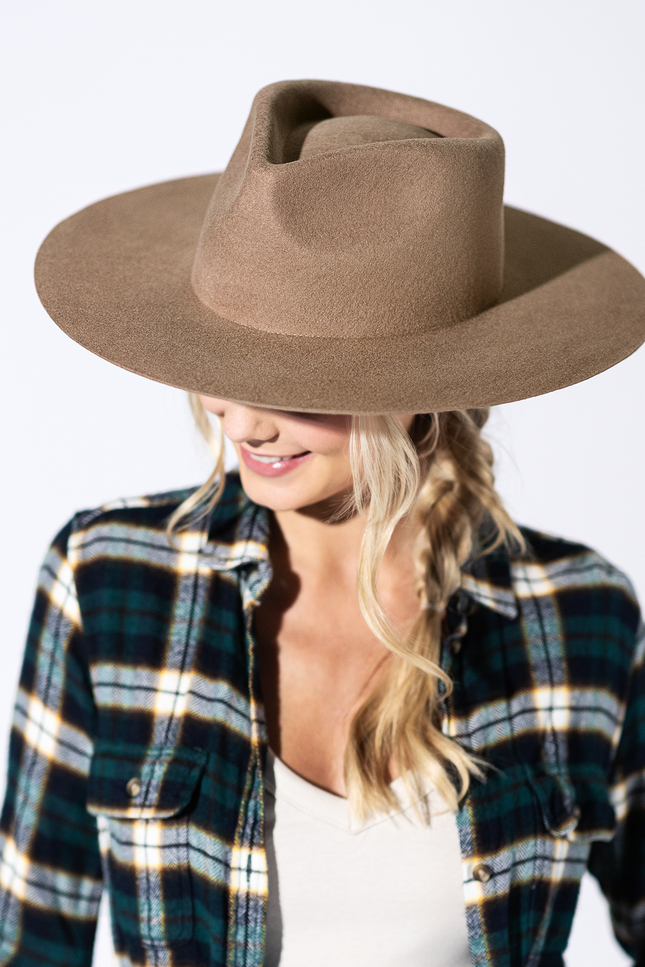 Mickey Wide Wool Rancher - Almond