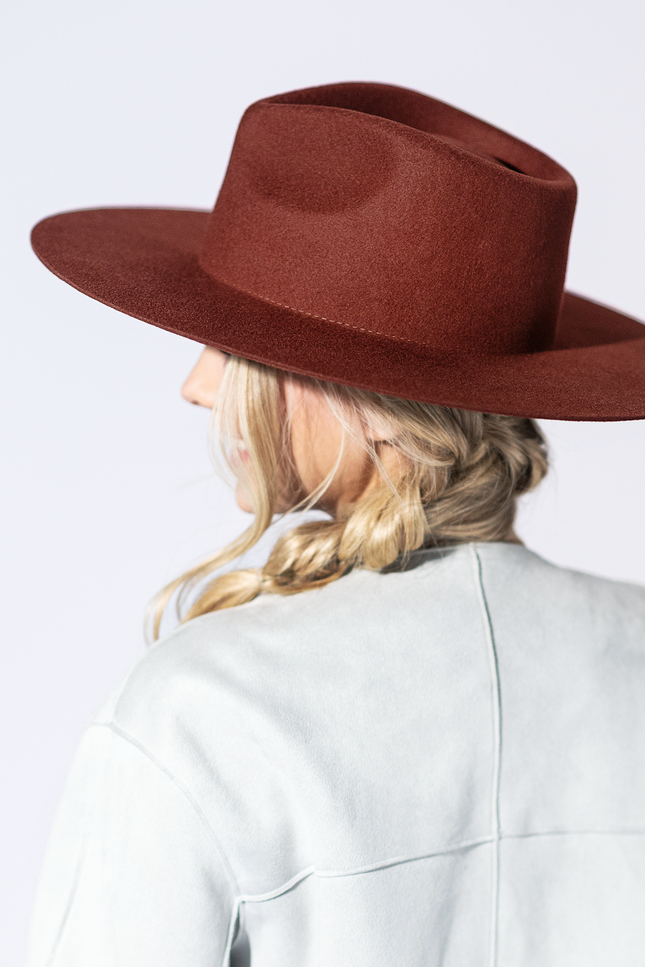 Mickey Wide Wool Rancher - Rust