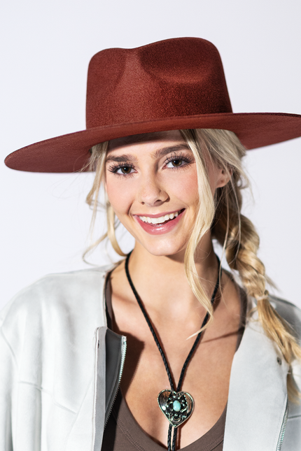 Mickey Wide Wool Rancher - Rust