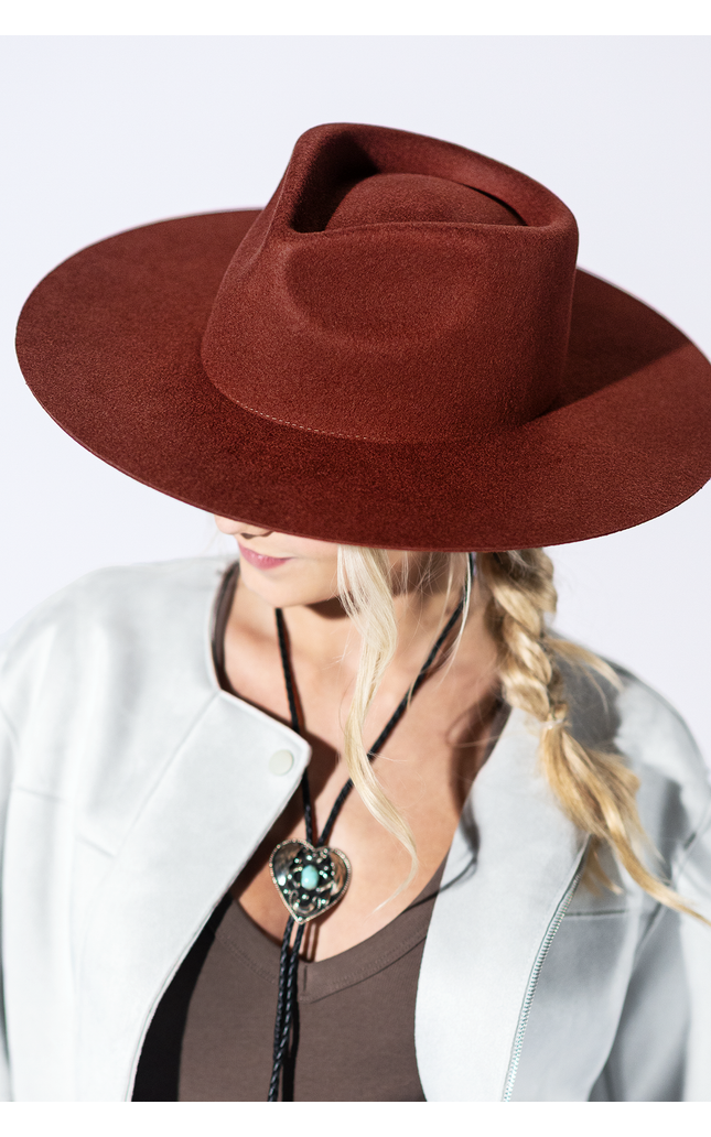 Mickey Wide Wool Rancher - Rust