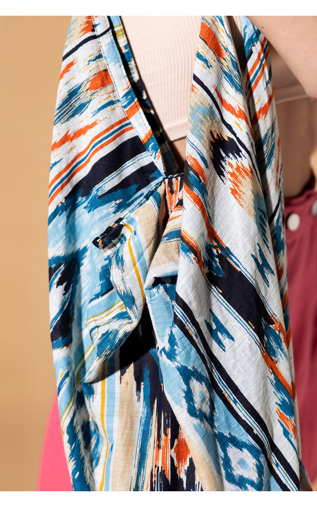 Watercolor Waves Hobo Bag