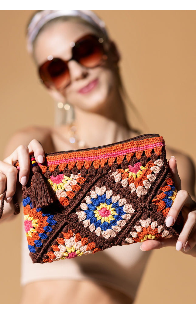 Tile Mosaic Crochet Clutch