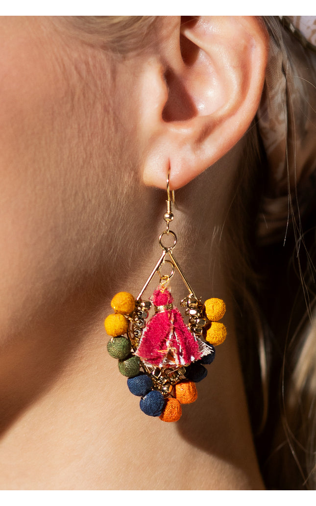 Triangle Fabric Earrings