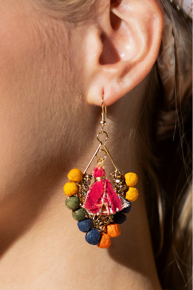 Triangle Fabric Earrings
