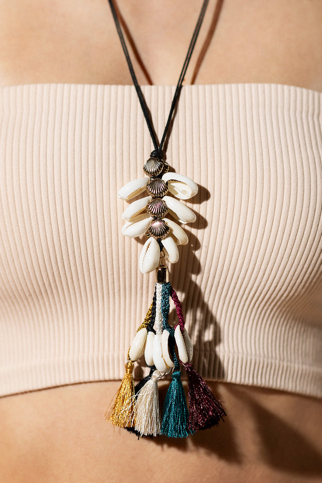 Tropical Shell Tassel Necklace