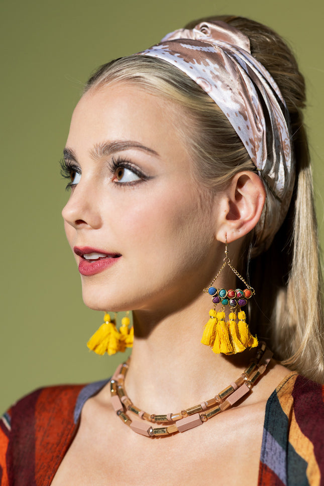Sunshine Tassel Drop Earrings