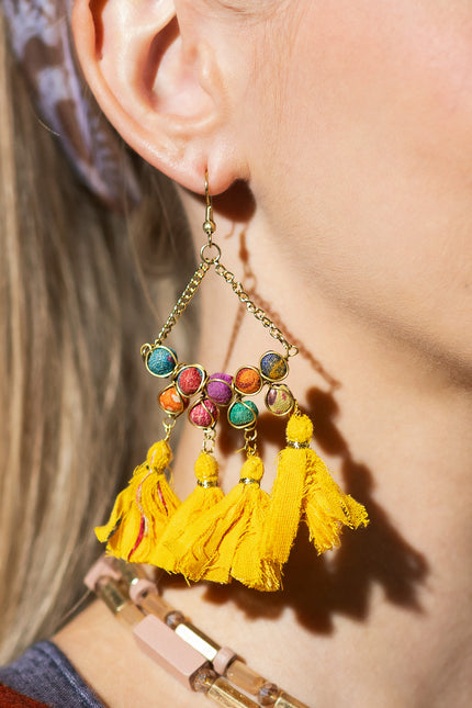 Sunshine Tassel Drop Earrings