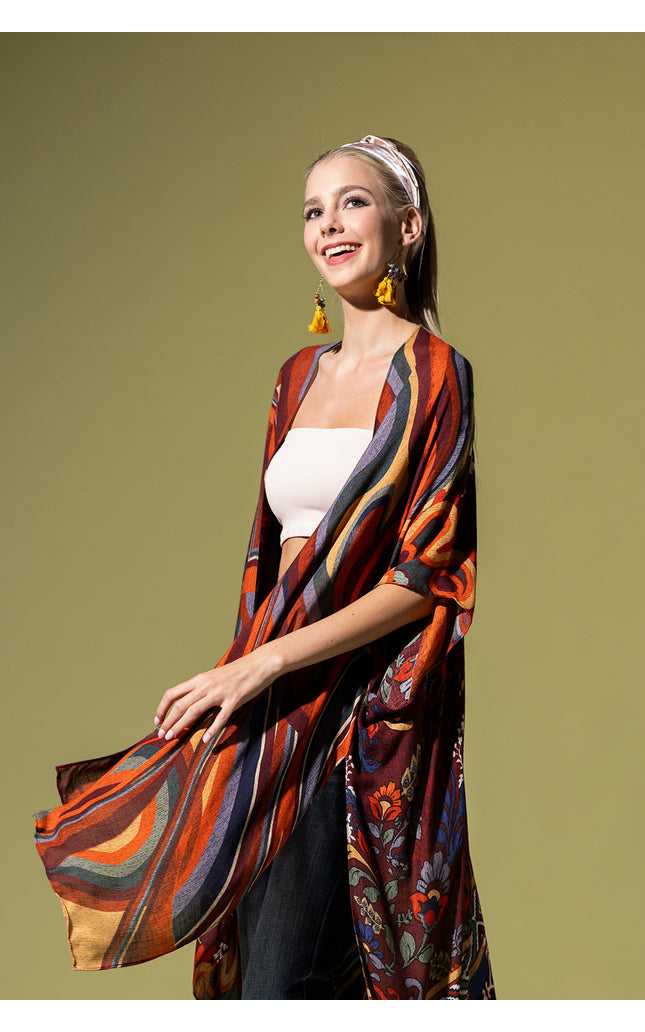 Retro Harmony Kimono