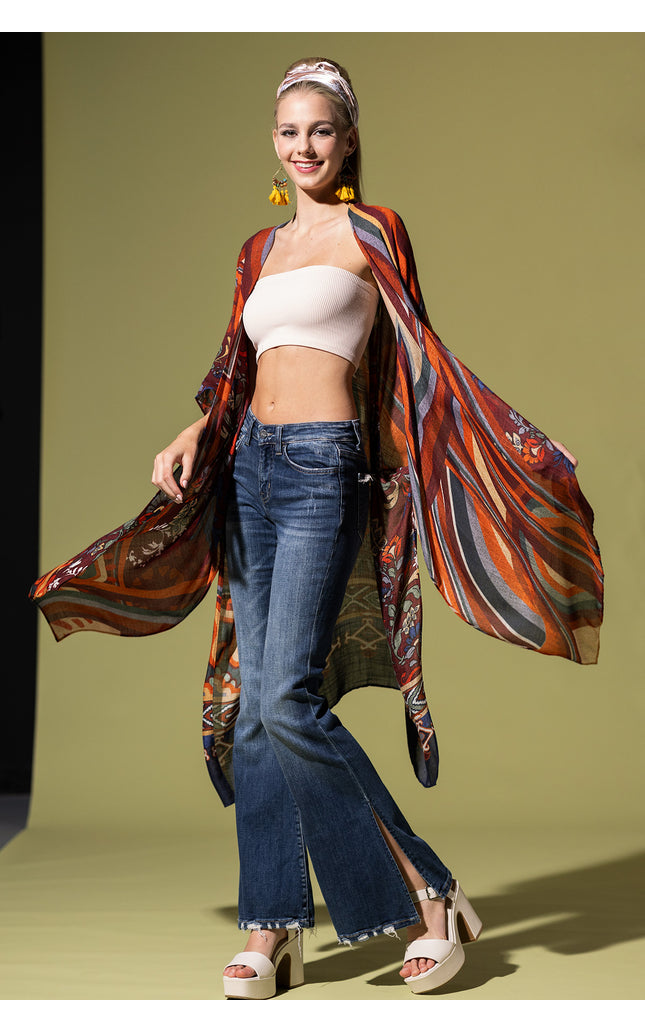 Retro Harmony Kimono