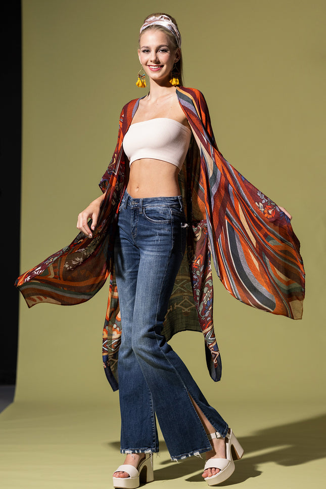 Retro Harmony Kimono